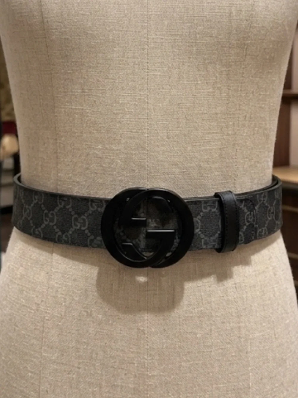 Brand new !! Black Monogram Belt with Black Interlocking Buckle